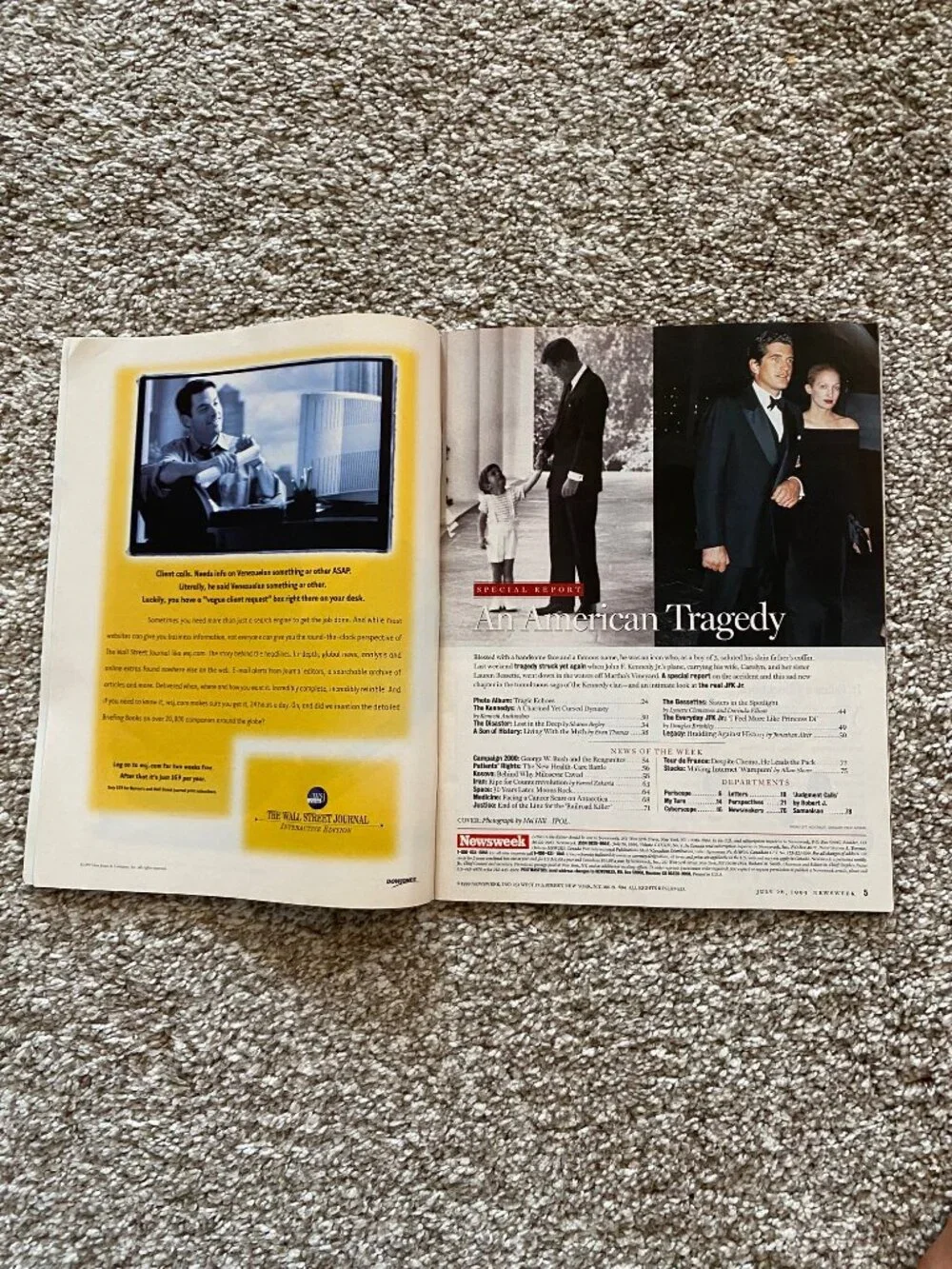 Newsweek & People Magazine Limit Edition John F. Kennedy Jr. Death 1999 Set of 3